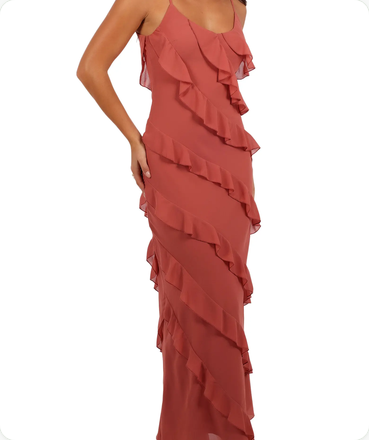 Ciao Ruffle Chiffon Gown — photo 2